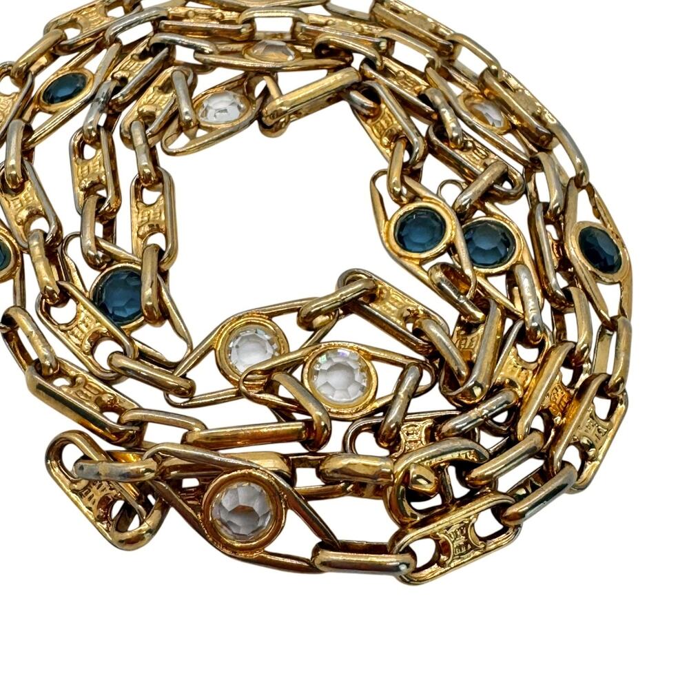 Celine Vintage Crystal Triomphe Link Necklace - Picture 7 of 9